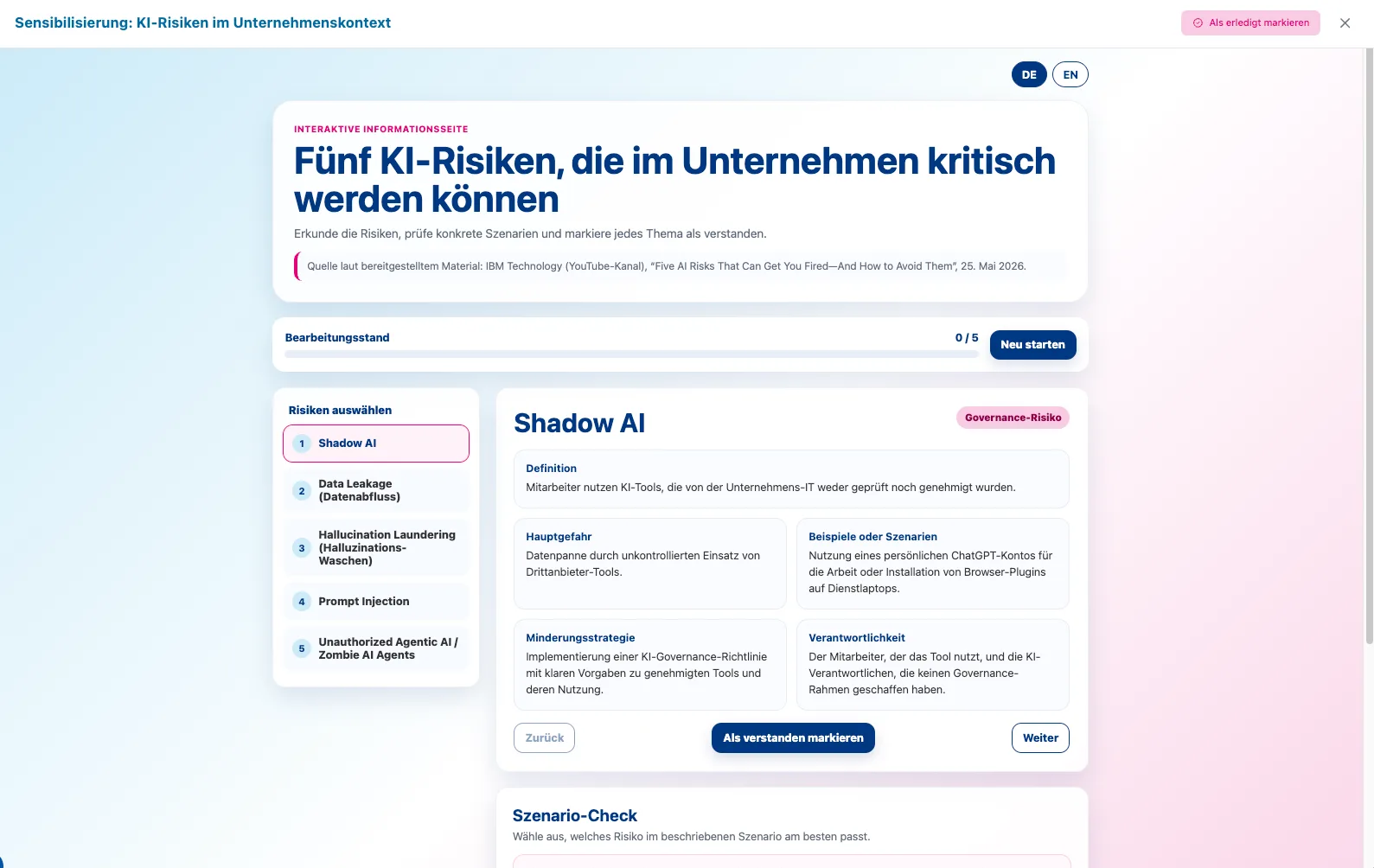 Lernen mit allen Sinnen